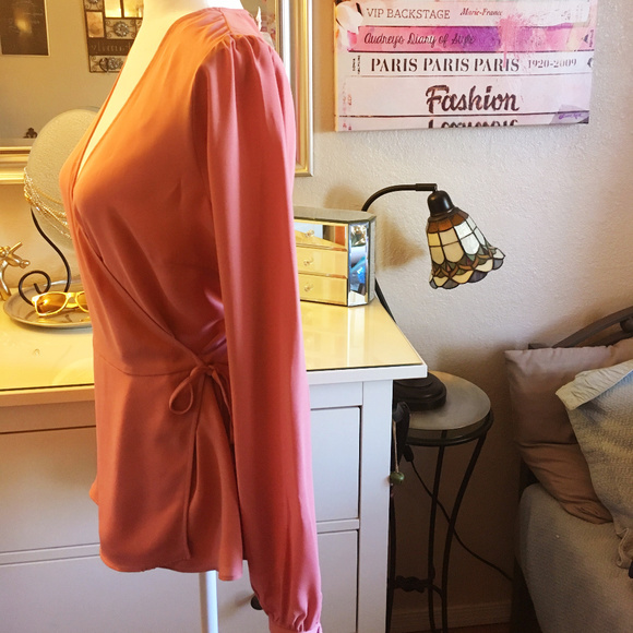 ROSE & OLIVE Long Sleeve Wrap Blouse, Size L - Picture 3 of 8